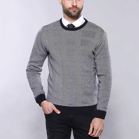 Shanon Slim Fit Circle Neck Knit Sweater // Gray (S)