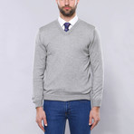 Erickson Slim Fit V-Neck Knit Sweater // Gray (XL)