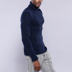 Scott Slim Fit Turtleneck Knitwear // Navy (XL)
