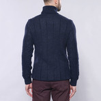 Brex Slim Fit Turtleneck Knit Sweater // Navy (XL)