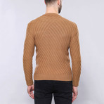 Jon Slim Fit Circle Neck Knit Sweater // Tobacco (S)