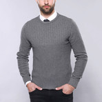 Andrew Slim Fit Circle Neck Knit Sweater // Gray (M)