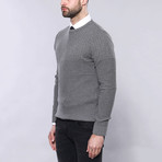 Andrew Slim Fit Circle Neck Knit Sweater // Gray (L)
