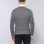 Andrew Slim Fit Circle Neck Knit Sweater // Gray (XL)