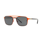 Burberry // Men's Aviator Sunglasses // Black Orange + Gray