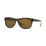 Burberry // Men's Rectangular Sunglasses // Green Havana + Brown