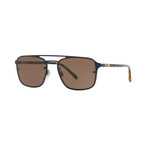 Burberry // Men's Aviator Sunglasses // Matte Blue + Brown