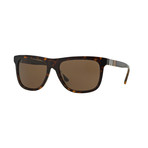 Burberry // Unisex Rectangular Sunglasses // Tortoise + Brown