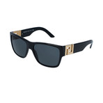 Versace // Men's Rectangular Sunglasses // Black + Gray