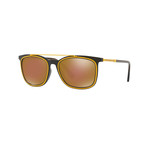 Versace // Men's Aviator Sunglasses // Matte Green + Brown Mirror