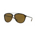 Versace // Men's Aviator Sunglasses // Brown Silver + Havana