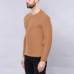 Jon Slim Fit Circle Neck Knit Sweater // Tobacco (L)