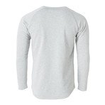 Long-Sleeve Knit Raglan Top // Light Gray (M)