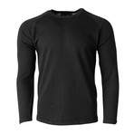 Long-Sleeve Knit Raglan Top // Black (XL)