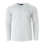 Long-Sleeve Knit Raglan Top // Light Gray (S)