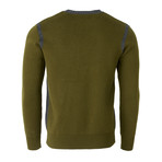 Contrast Seam Sweater // Olive (XL)