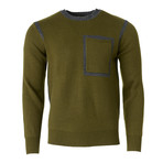 Contrast Seam Sweater // Olive (L)