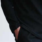 Long-Sleeve Knit Raglan Top // Black (2XL)