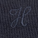 Regular Fit Woolen V-Neck Sweater // Navy (XL)