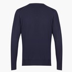 Regular Fit Woolen V-Neck Sweater // Navy (3XL)
