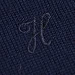 Regular Fit Woolen Crewneck Sweater // Navy (L)