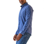 Santiago Long Sleeve Button Up Shirt // Indigo (L)