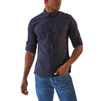 Jamaica Long Sleeve Button Up Shirt // Navy Blue (2XL)