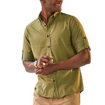 Sucre Long Sleeve Button Up Shirt // Olive (S)