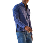 Lima Long Sleeve Button Up Shirt // Indigo (XL)