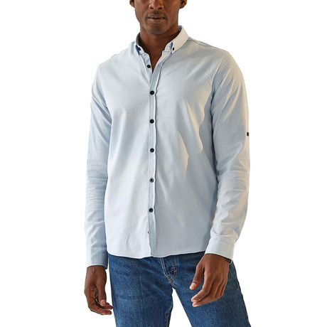 Belo Long Sleeve Button Up Shirt // Light Blue (S)