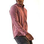 Quito Long Sleeve Button Up Shirt // Claret Red (M)