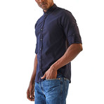 Jamaica Long Sleeve Button Up Shirt // Navy Blue (M)