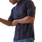 Jamaica Long Sleeve Button Up Shirt // Navy Blue (L)