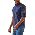 Manaus Long Sleeve Button Up Shirt // Navy Blue (XL)
