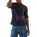 Jamaica Long Sleeve Button Up Shirt // Navy Blue (2XL)