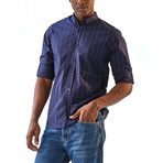 Manaus Long Sleeve Button Up Shirt // Navy Blue (M)
