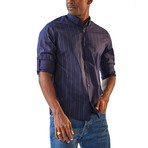 Manaus Long Sleeve Button Up Shirt // Navy Blue (M)