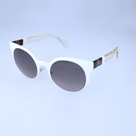 Fendi // Women's FF0080 Sunglasses // White Pequin + White Crystal