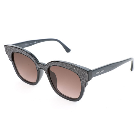 Jimmy Choo // Women's 018R Sunglasses // Dark Lens Black Glitter