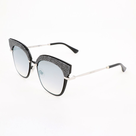 Jimmy Choo // Women's 0IXA Sunglasses // Black + Silver Glitter