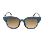 Jimmy Choo // Women's 018V Sunglasses // Dark Lens Blue Glitter