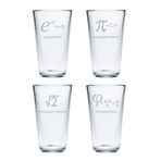 Pint Glasses // Set of 4 // Numbers + Constants