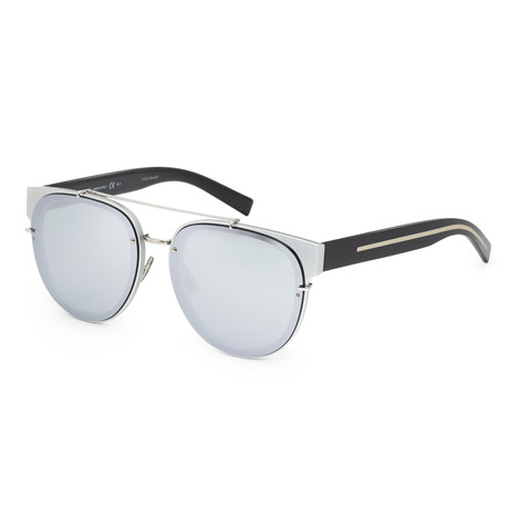 Men's Blacktie Sunglasses // Black + Silver Mirror