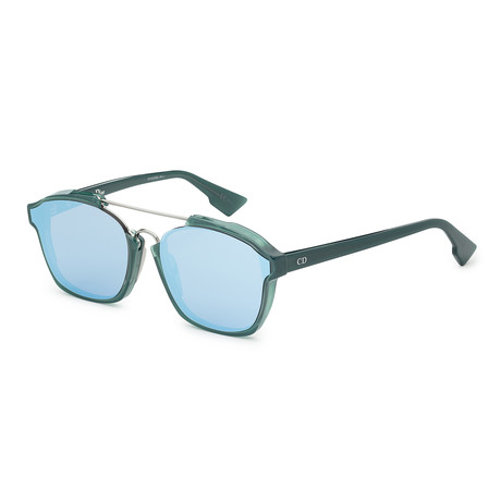 Unisex Abstract Sunglasses // Green Opal + Violet Blue