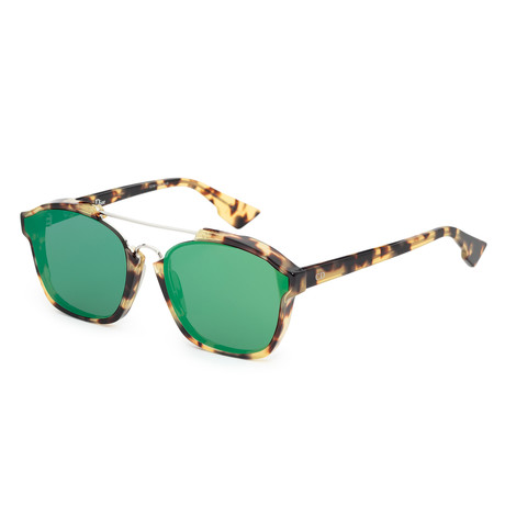 Women's Abstract Sunglasses // Spotted Havana + Green