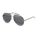 Women's Split Aviator Sunglasses // Gray + Blue + Gray Split