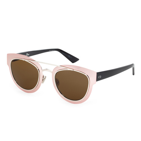 Women's Oval Sunglasses // Chrome Pink + Brown