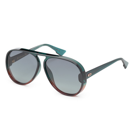 Women's Lia Sunglasses // Green + Brown + Gray Gradient
