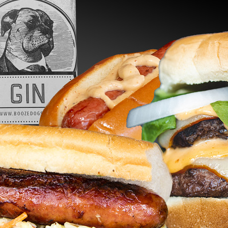 GIN Infused Party Pack Burger, Bratwurst, & Hot Dog // 32 Servings