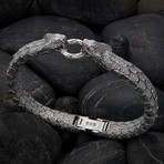 Cobra Bracelet // Black + Silver (L-XL)